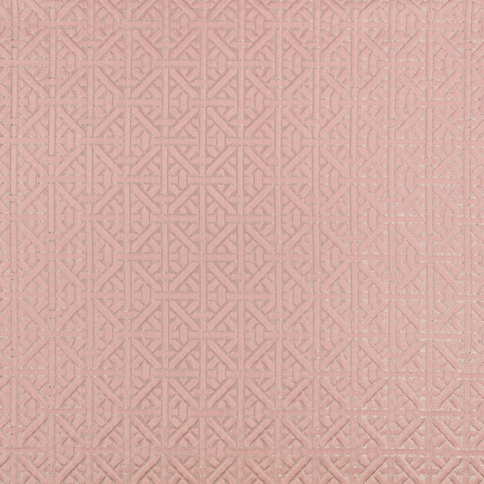 Dusty vintage rose fabric with a fine interlocking geometric weave and tonal texture