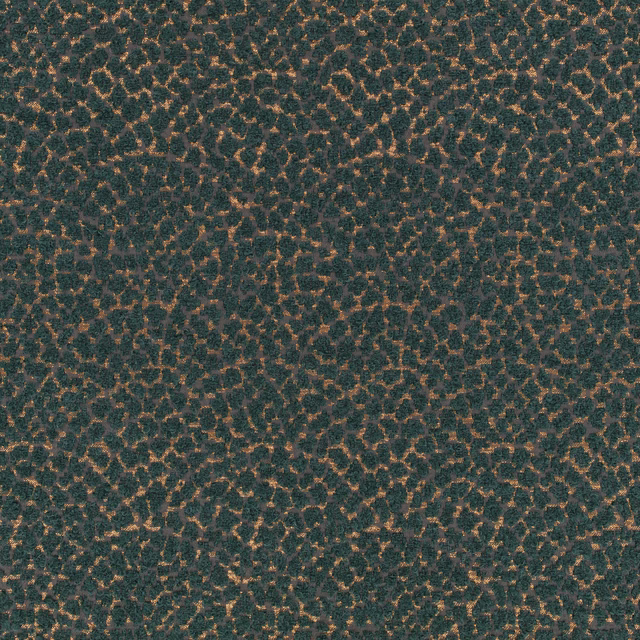 Deep teal fabric with dense irregular copper flecks and a softly nubby texture