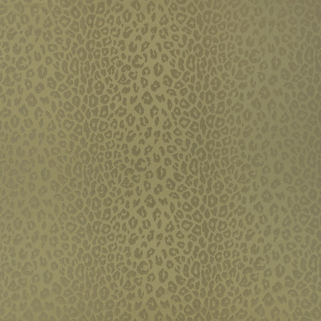 Muted olive green fabric with softly blurred darker animal spots and subtle texture