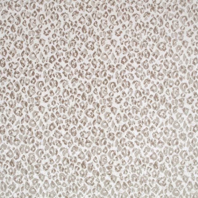 Ivory fabric with fine irregular taupe animal-print markings and a softly textured surface