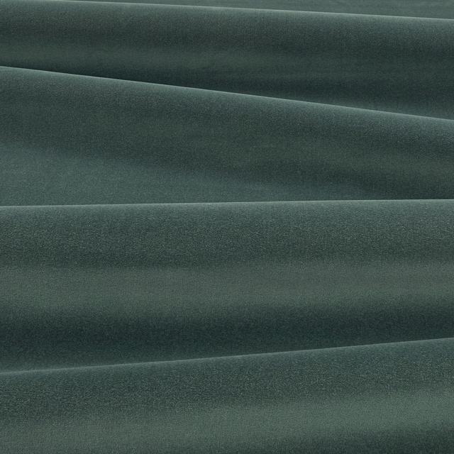 Deep muted teal plain velvet swatch with soft sheen across layered folds