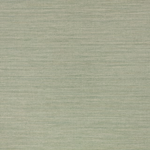 Pale verdigris green wallpaper with fine horizontal embossed striations and soft grey depth
