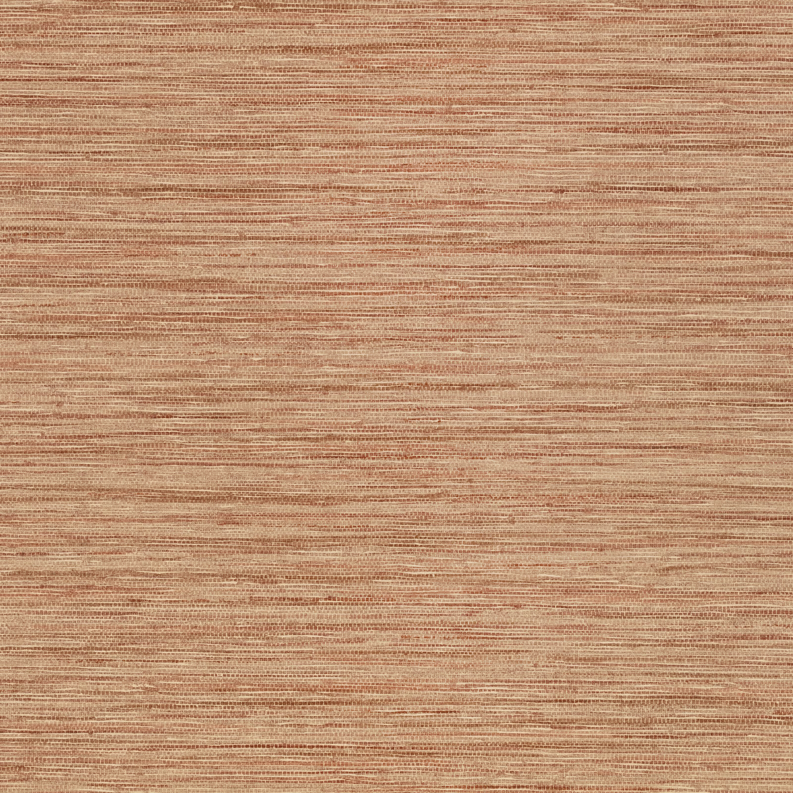 Warm Cajun terracotta wallcovering with fine embossed horizontal ridges and sandy tonal variation