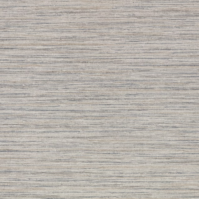 Pale greige embossed wallcovering with fine horizontal striations and soft taupe flecks