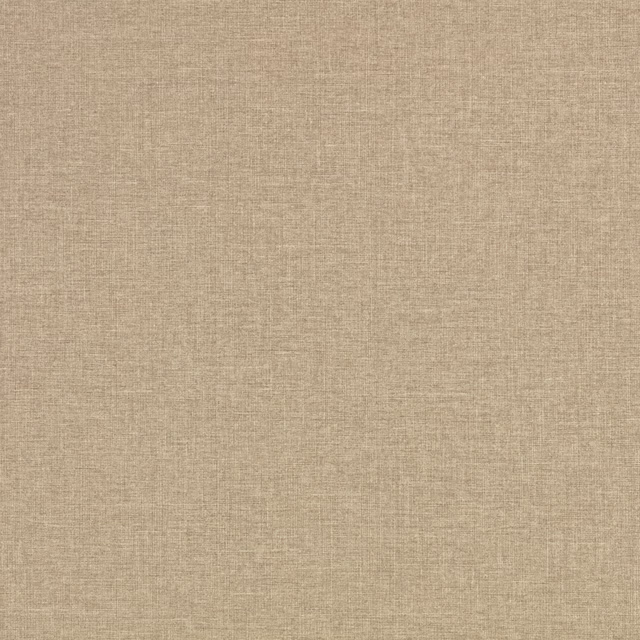 Warm taupe embossed wallcovering with fine vertical striations and woven-look texture