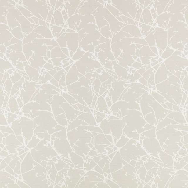 Pale shell-beige Toulin fabric with fine white branching tracery and subtle woven texture