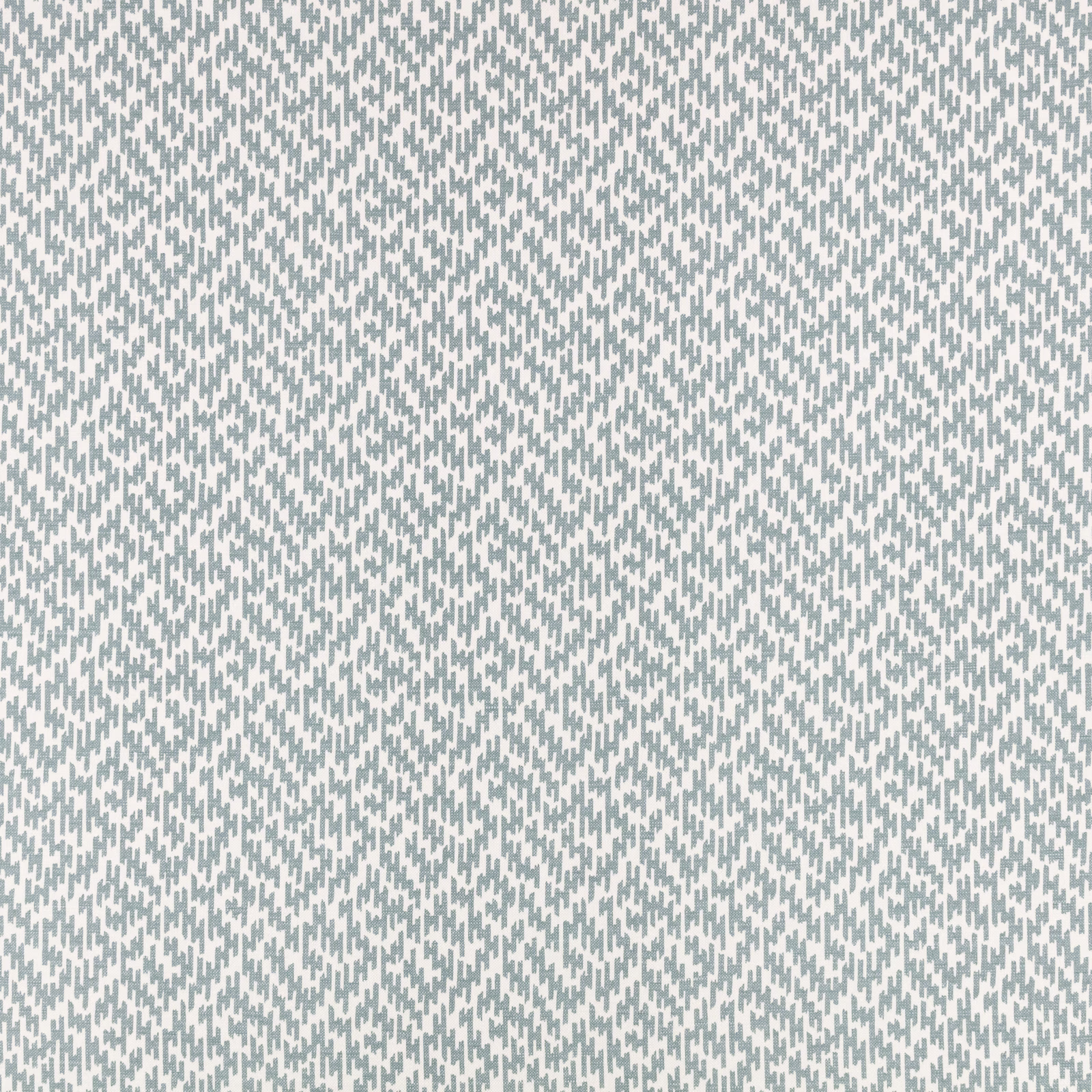 Pale cream textile with fine blue-grey teal zigzag marks in a close pattern