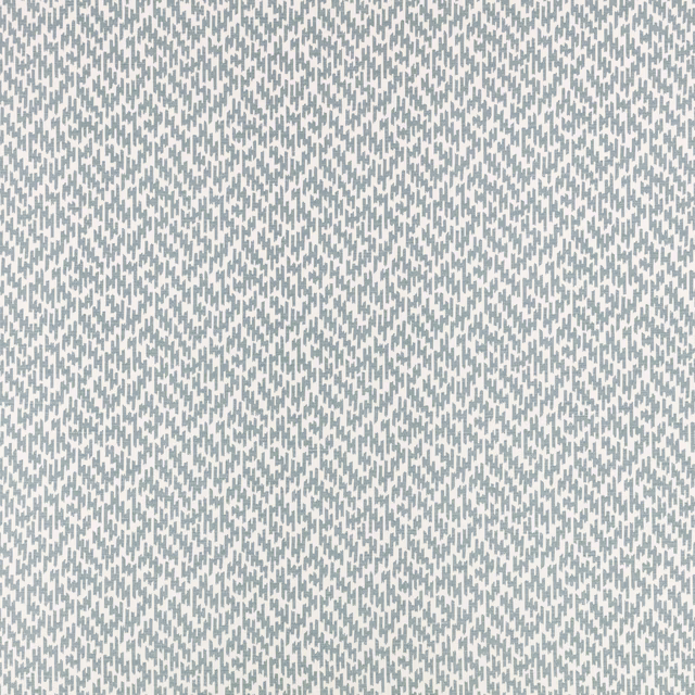 Pale cream textile with fine blue-grey teal zigzag marks in a close pattern