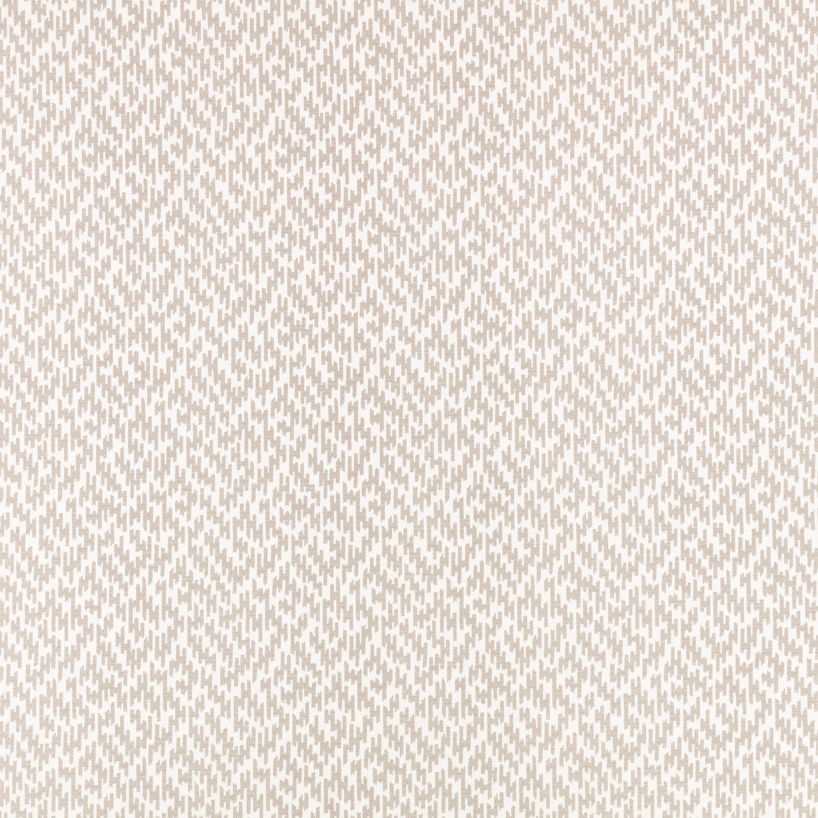 Warm ivory fabric with fine taupe staggered dash pattern and subtle woven texture