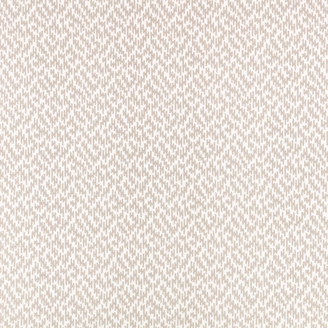 Warm ivory fabric with fine taupe staggered dash pattern and subtle woven texture