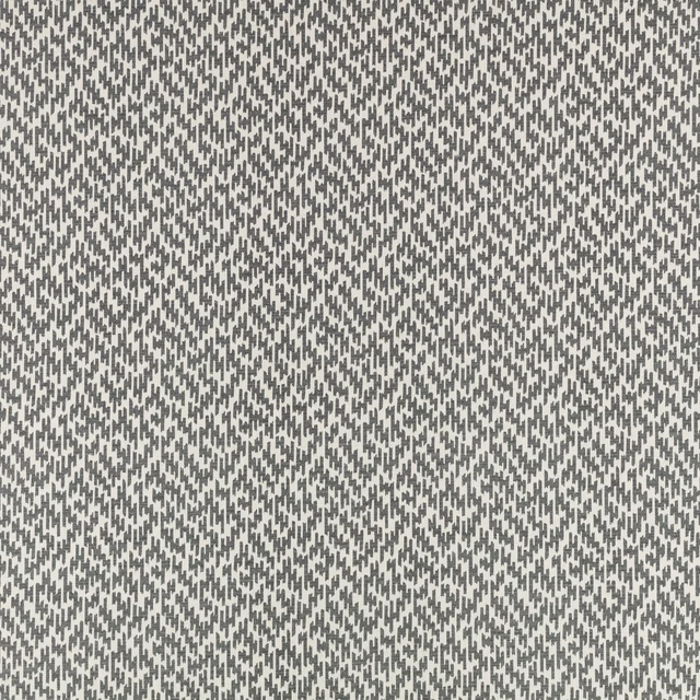 Cool grey woven fabric with dense charcoal broken flecks and textured surface
