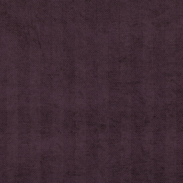 Dark cassis plum fabric with subtle vertical chevrons and a softly textured weave