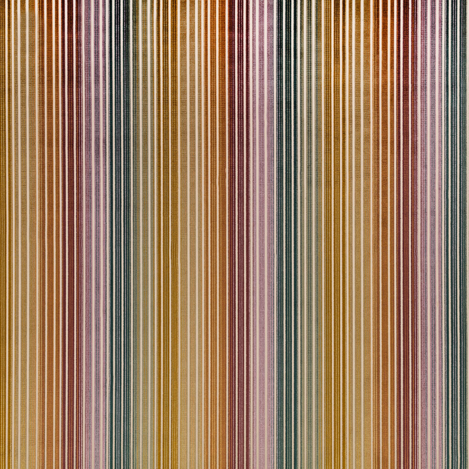 Edu Fig narrow vertical stripes in ochre, teal, blush, cream and brown
