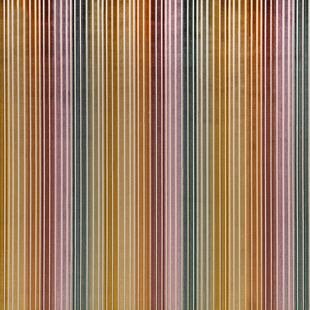 Edu Fig narrow vertical stripes in ochre, teal, blush, cream and brown