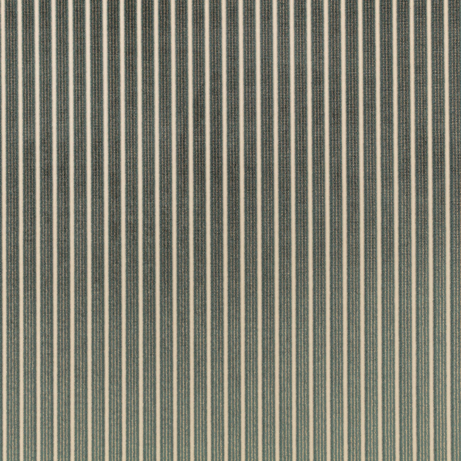 Cool teal, grey and taupe vertical stripes in a finely woven textile