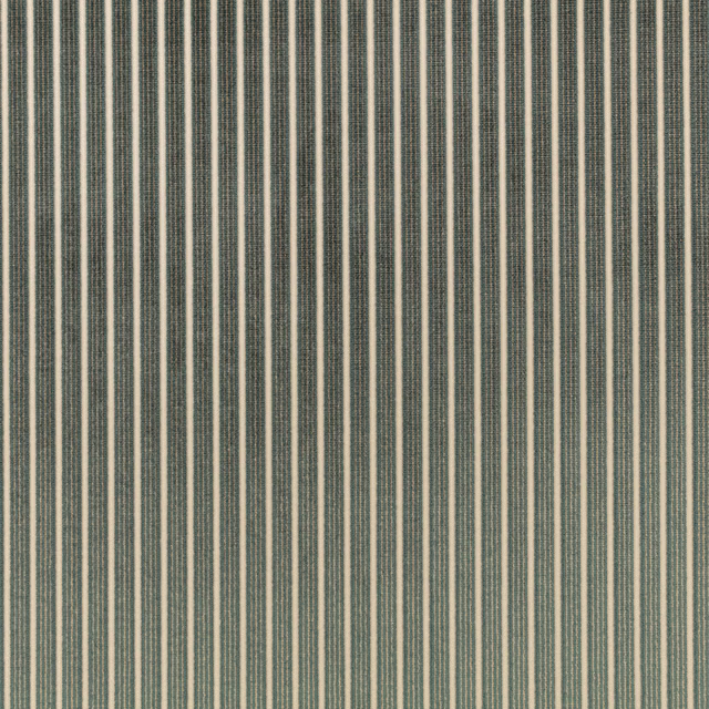 Cool teal, grey and taupe vertical stripes in a finely woven textile