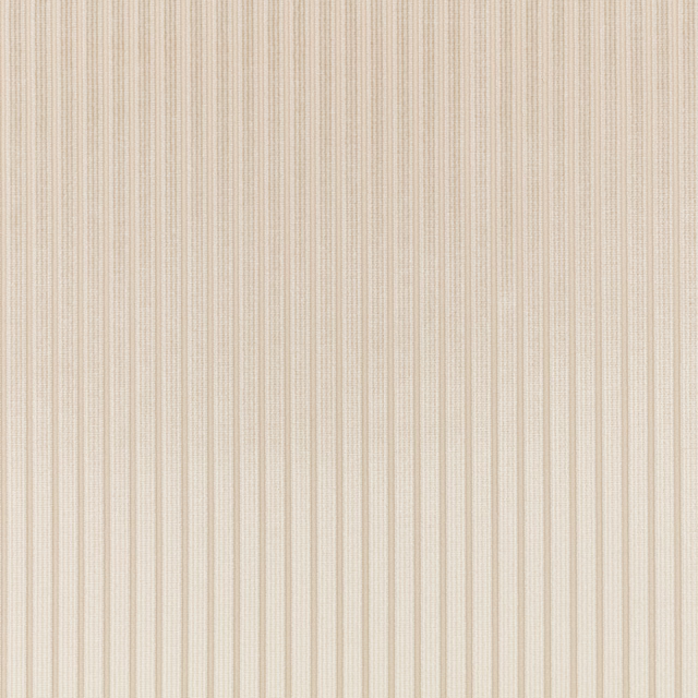 Warm ivory cream fabric with fine vertical beige striations and a softly ribbed woven texture