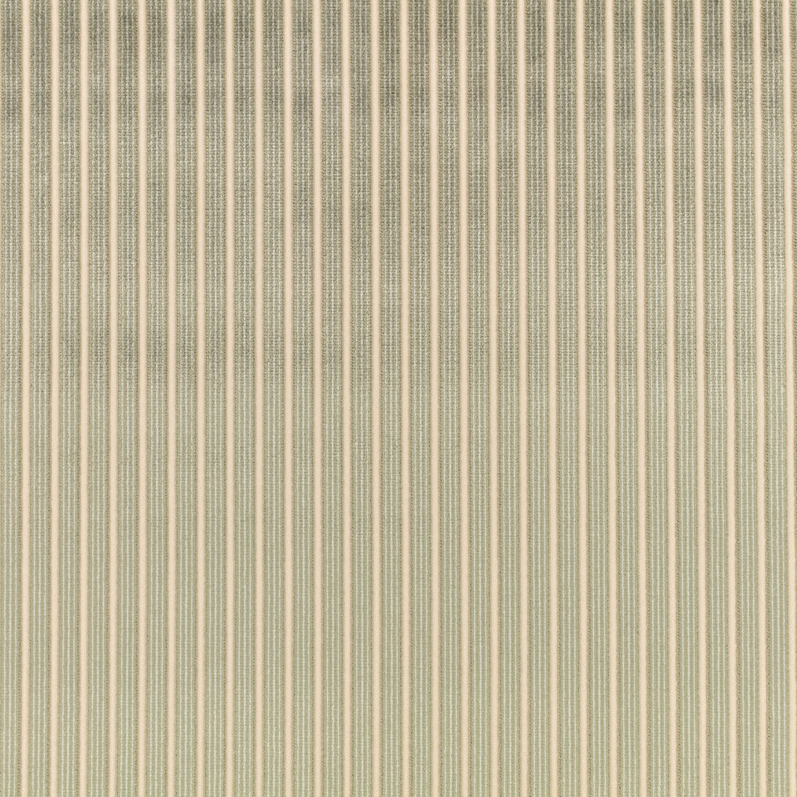 Pale seafoam and beige woven fabric with fine irregular vertical stripes