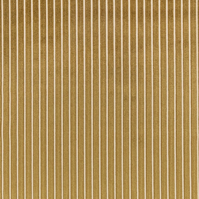 Muted olive, ochre and cream vertical stripes with a fine woven texture