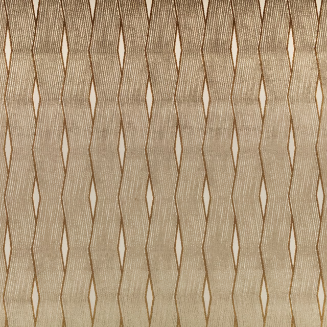 Warm clay-taupe woven textile with vertical brown diamond lines and fine ribbed texture