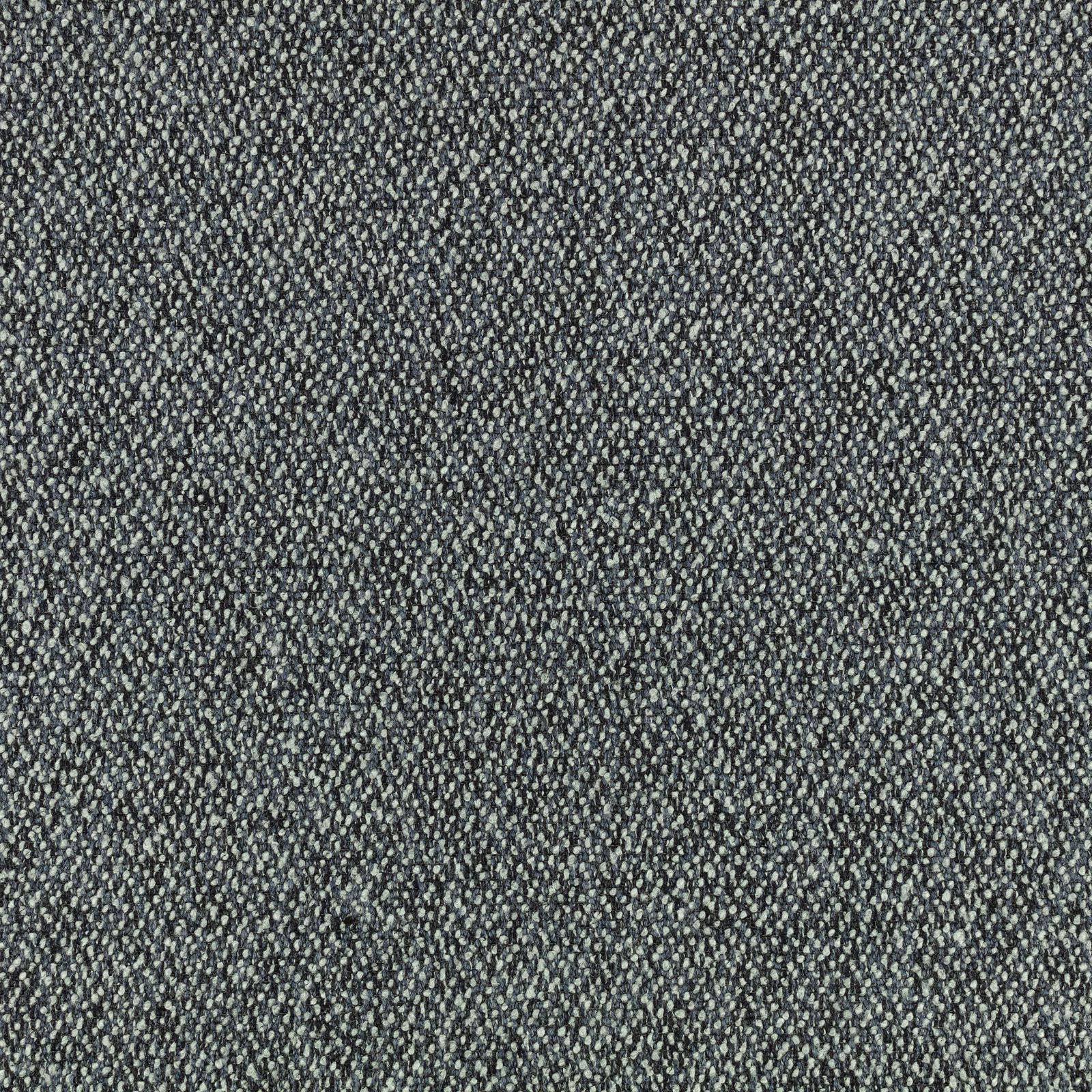 Close-up of charcoal grey woven fabric with fine pale flecks and nubby texture