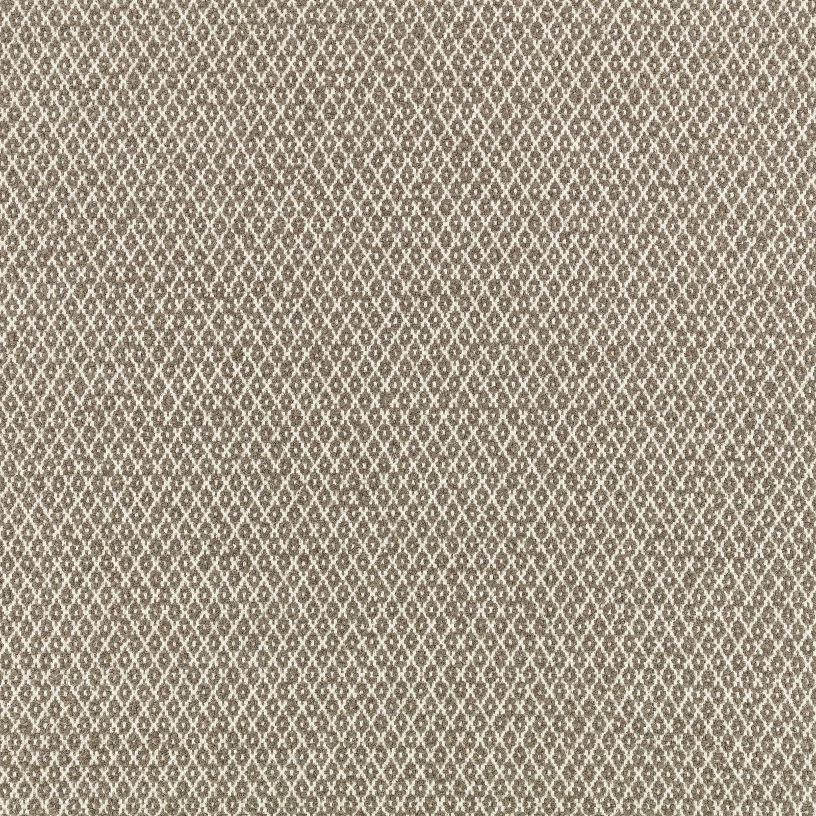 Warm taupe woven fabric with a tiny cream interlocking diamond pattern