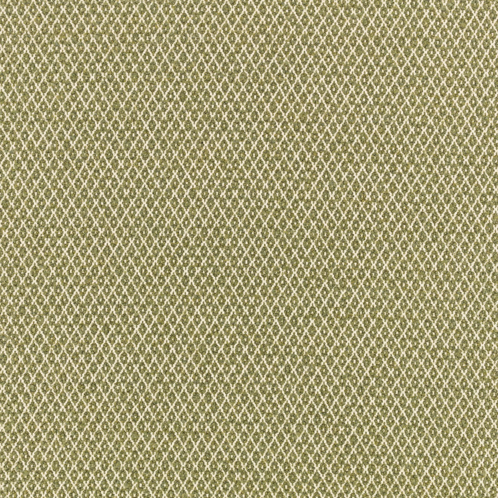 Muted moss-green woven fabric with a fine cream diamond lattice texture
