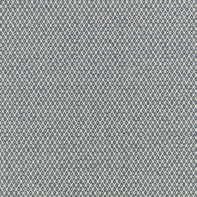 Cool blue-grey woven swatch with a fine repeating diamond lattice