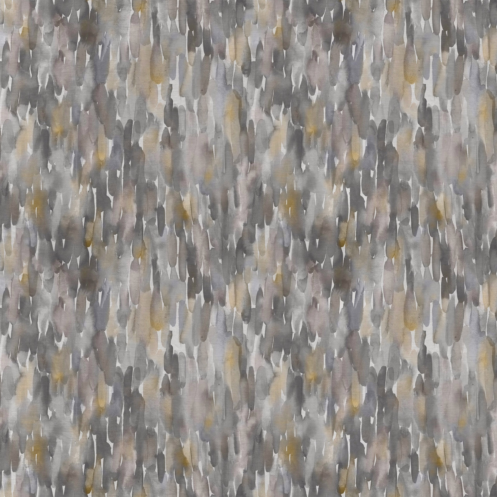 Abstract grey fabric with vertical painterly strokes and small gold accents