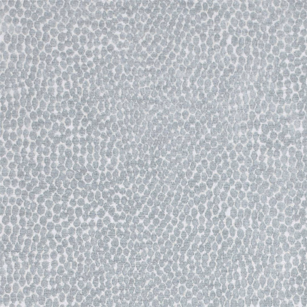 Pale pebble-blue woven fabric with a small irregular abstract pattern