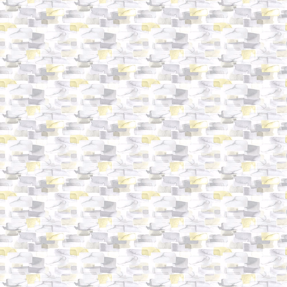 Small abstract woven pattern in pale yellow, white and soft grey