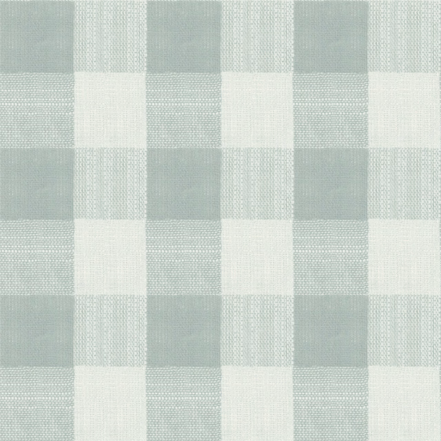 Pale blue woven check fabric with a soft textured surface