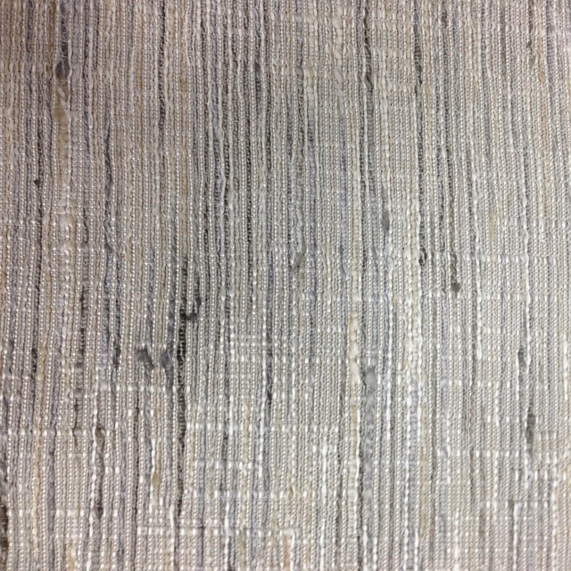 Textured grey woven fabric swatch with vertical slubbed striations
