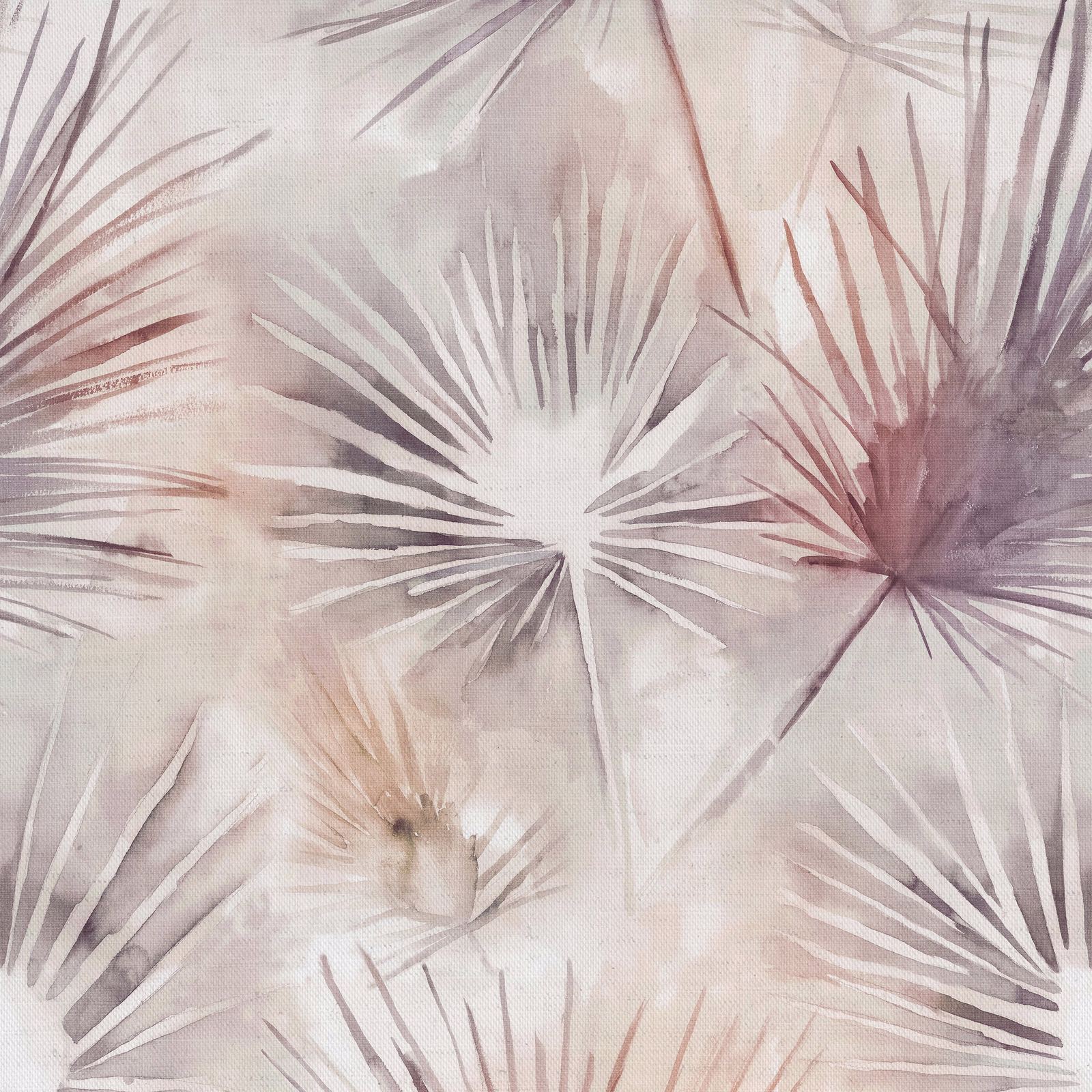 Pale mauve floral starburst fabric with soft lilac and plum watercolour tones