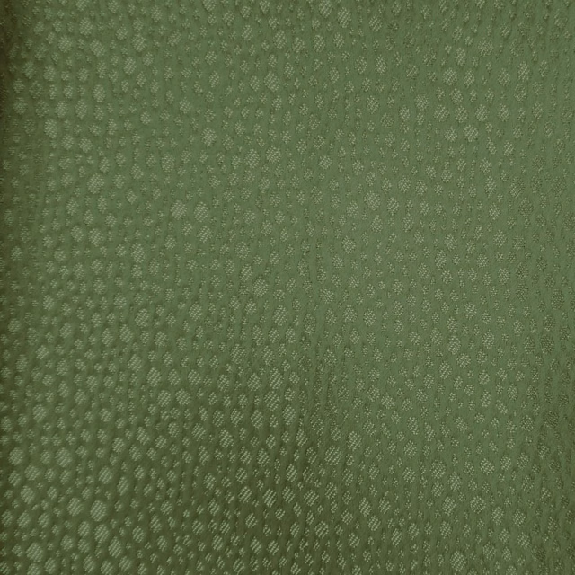 Muted moss green textured fabric swatch with tiny all-over woven speckles