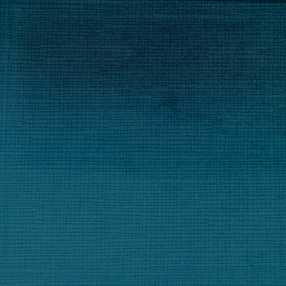 Deep teal-blue woven fabric swatch with a fine grid texture