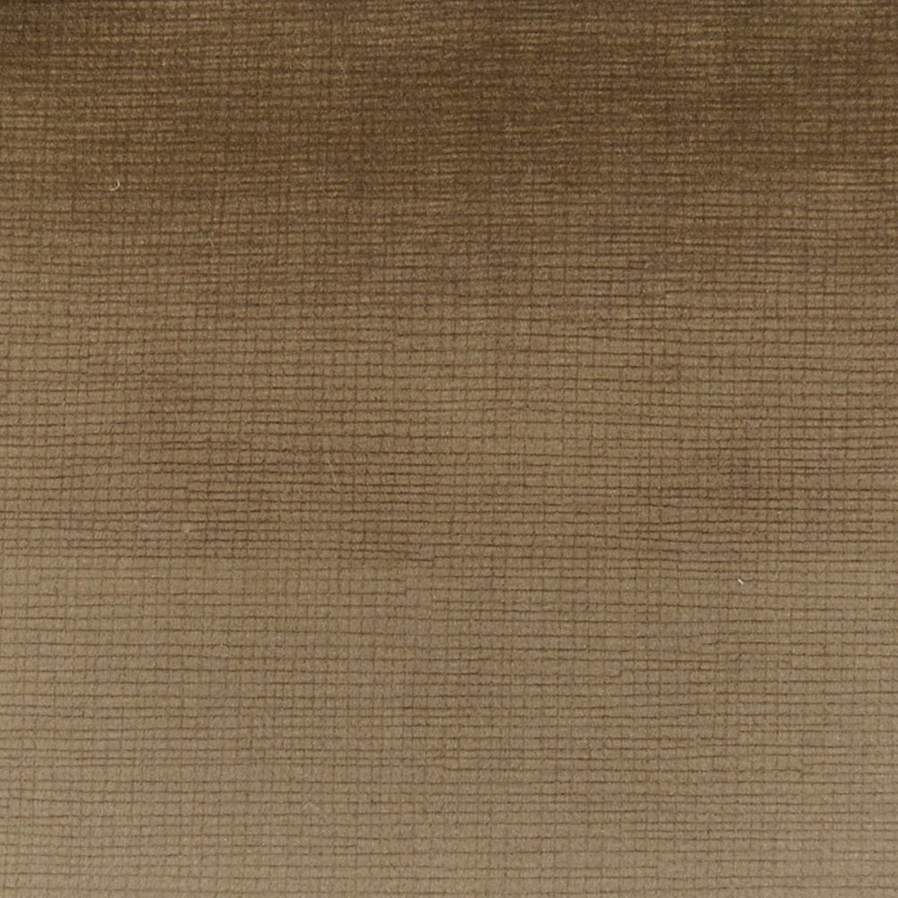 Warm taupe-brown woven fabric with fine linear texture and subtle tonal striations