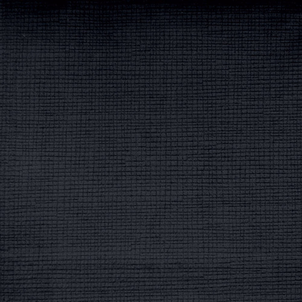 Dark charcoal grey textured woven fabric swatch with fine grid-like surface