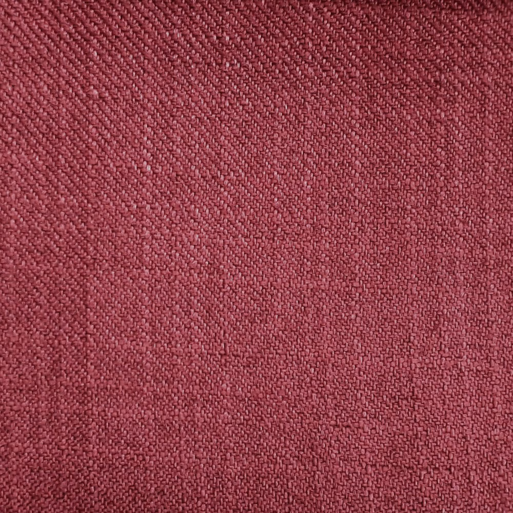 Close-up of a deep raspberry red woven fabric with a tight plain weave