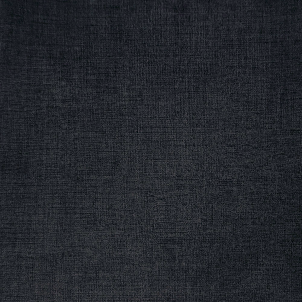 Dark charcoal black woven fabric swatch with a fine matte texture