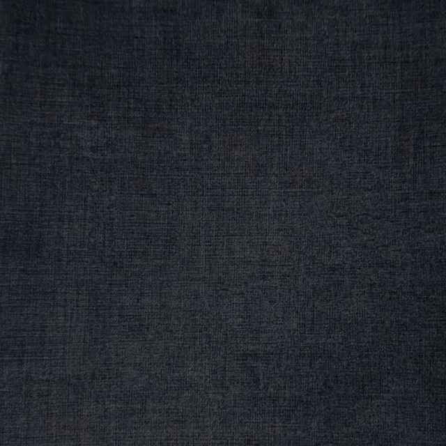 Dark charcoal black woven fabric swatch with a fine matte texture