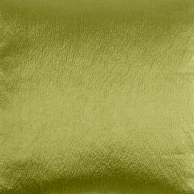 Close-up of glazed moss green plain fabric with a soft sheen and subtle creases
