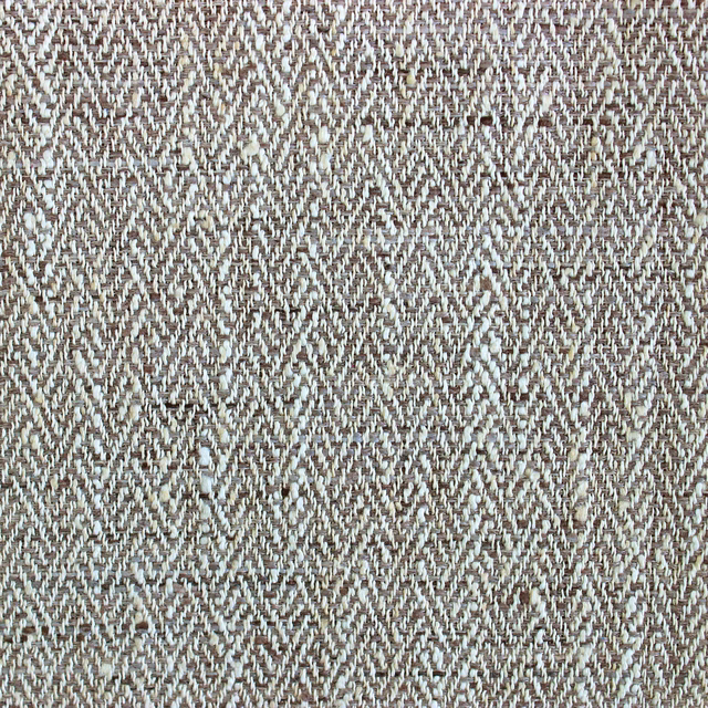 Close-up of a brown and taupe textured woven fabric swatch