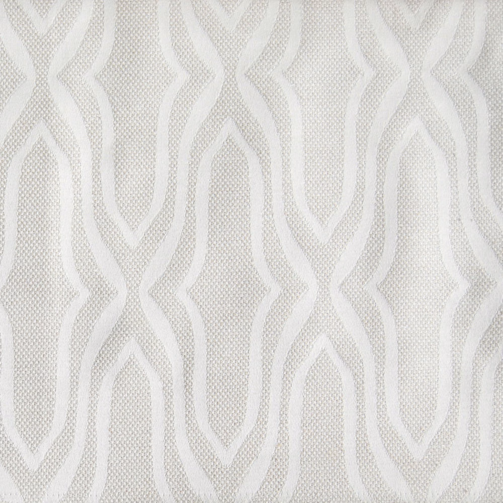 Soft cream woven fabric with tonal elongated geometric pattern
