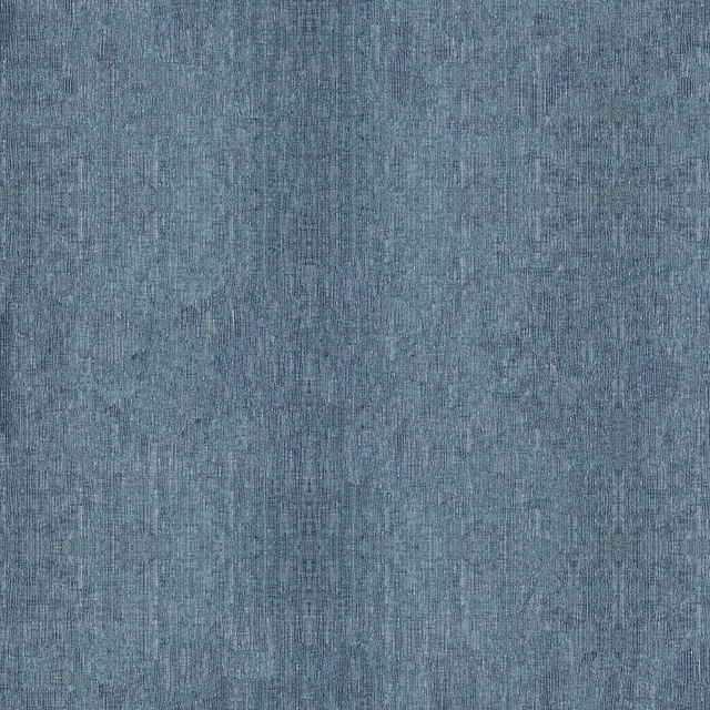 Blue-grey textured fabric swatch with subtle vertical striations and mottled finish