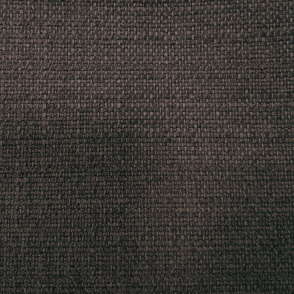 Close-up of deep cocoa brown textured woven upholstery fabric with subtle tonal flecks