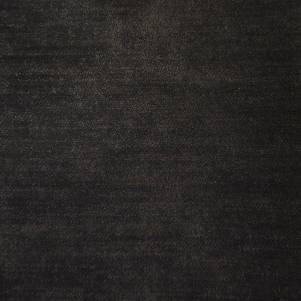 Close-up of a softly textured charcoal-black woven fabric swatch