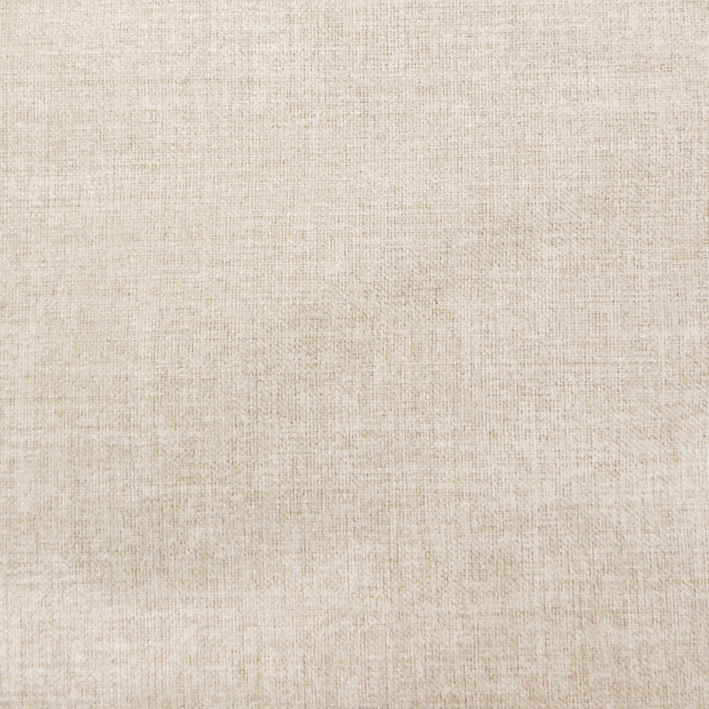 Close-up of warm cream plain woven fabric with subtle linen texture