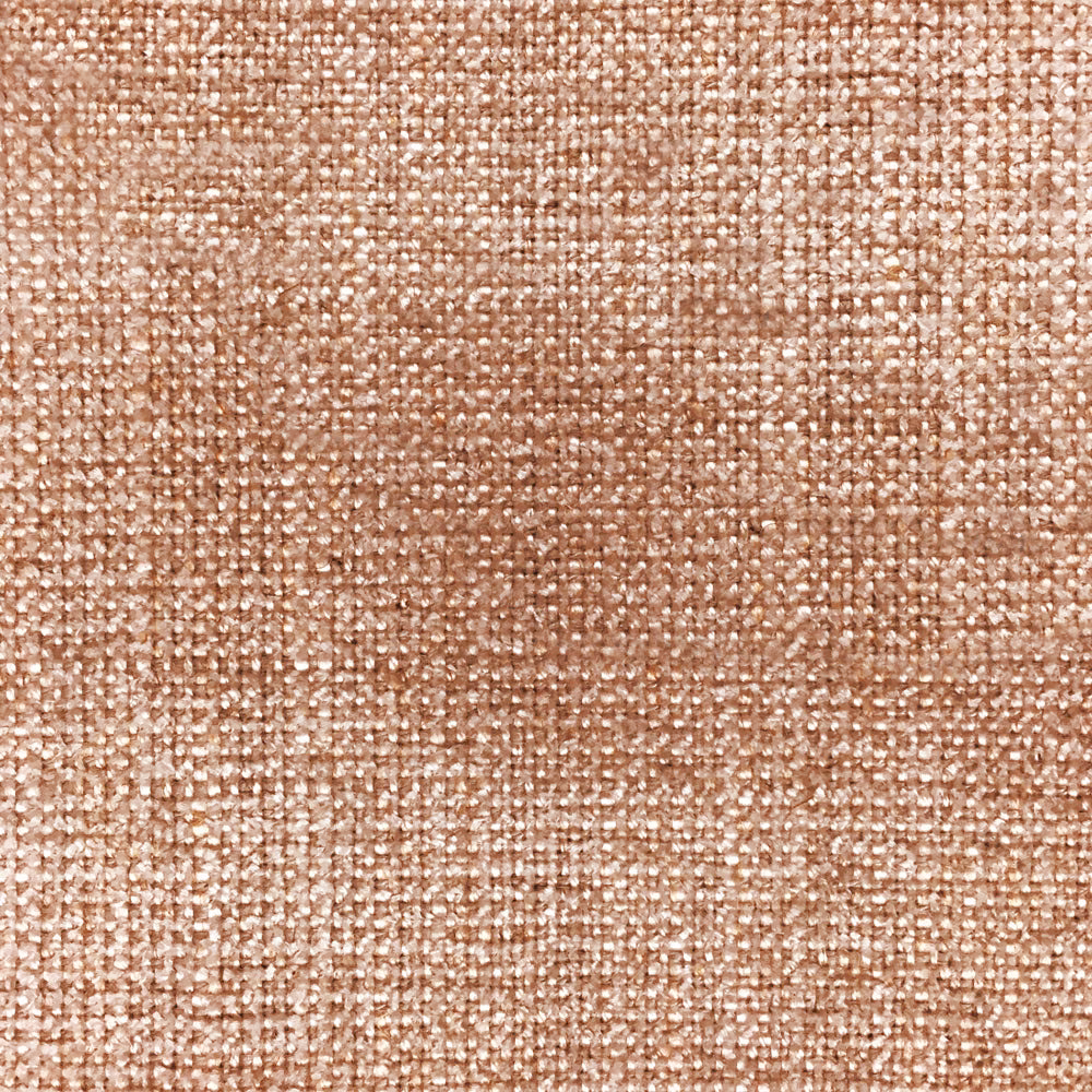 Close-up of softly woven terracotta orange fabric with a slubbed texture