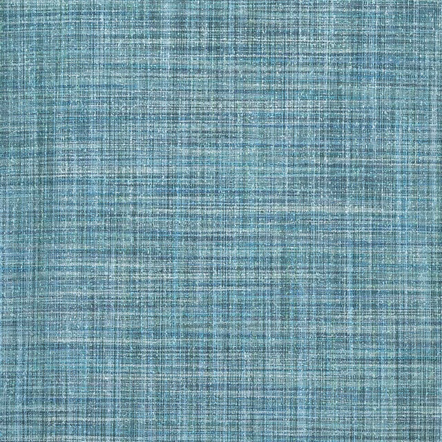 Soft aqua blue linen fabric with a fine crosshatched weave and slub texture